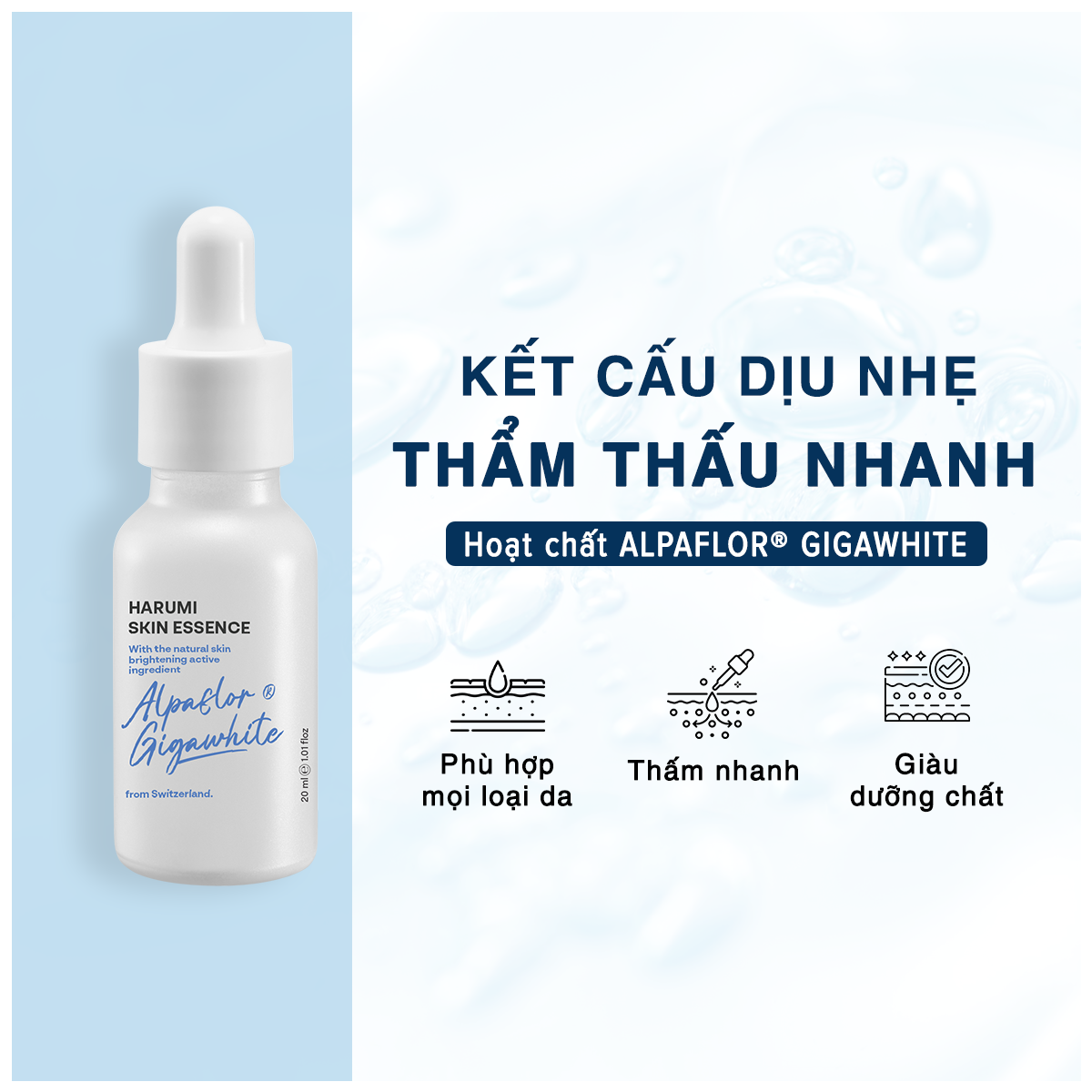Tinh Chất Trẻ Hoá Da Harumi - Hỗ Trợ Xoá Nhăn, Nâng Cơ, Dưỡng Trắng Da