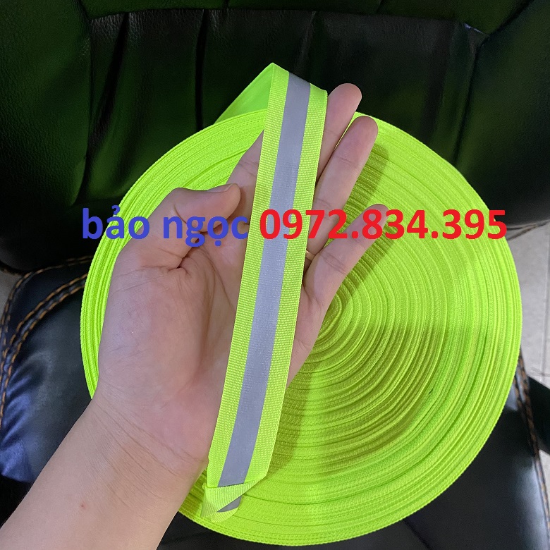 Dây phản quang vải bản 2.5cm ( dài 100 mét)