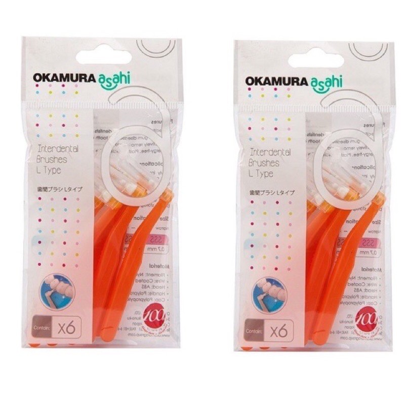 [HCM]Bàn Chải Kẽ Răng Okamura Asahi (Vỉ 6 Cây)