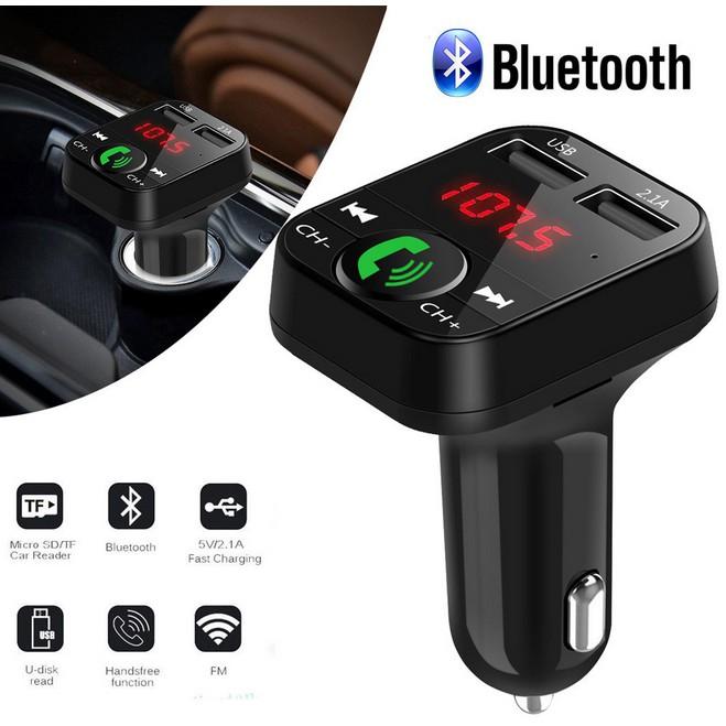 Tẩu sạc ô tô kiêm nghe nhạc MP3, kết nối điện thoại qua bluetooth, kết nối dàn âm thanh trên xe qua sóng FM 87.5