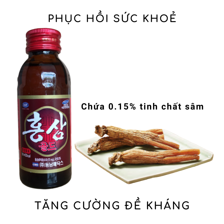 [HCM] Combo 6 hộp nước hồng sâm Hàn Quốc (60 chai x100ml)