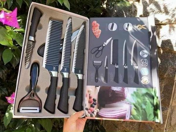 ☘Bộ dao làm bếp vân sóng 6 món