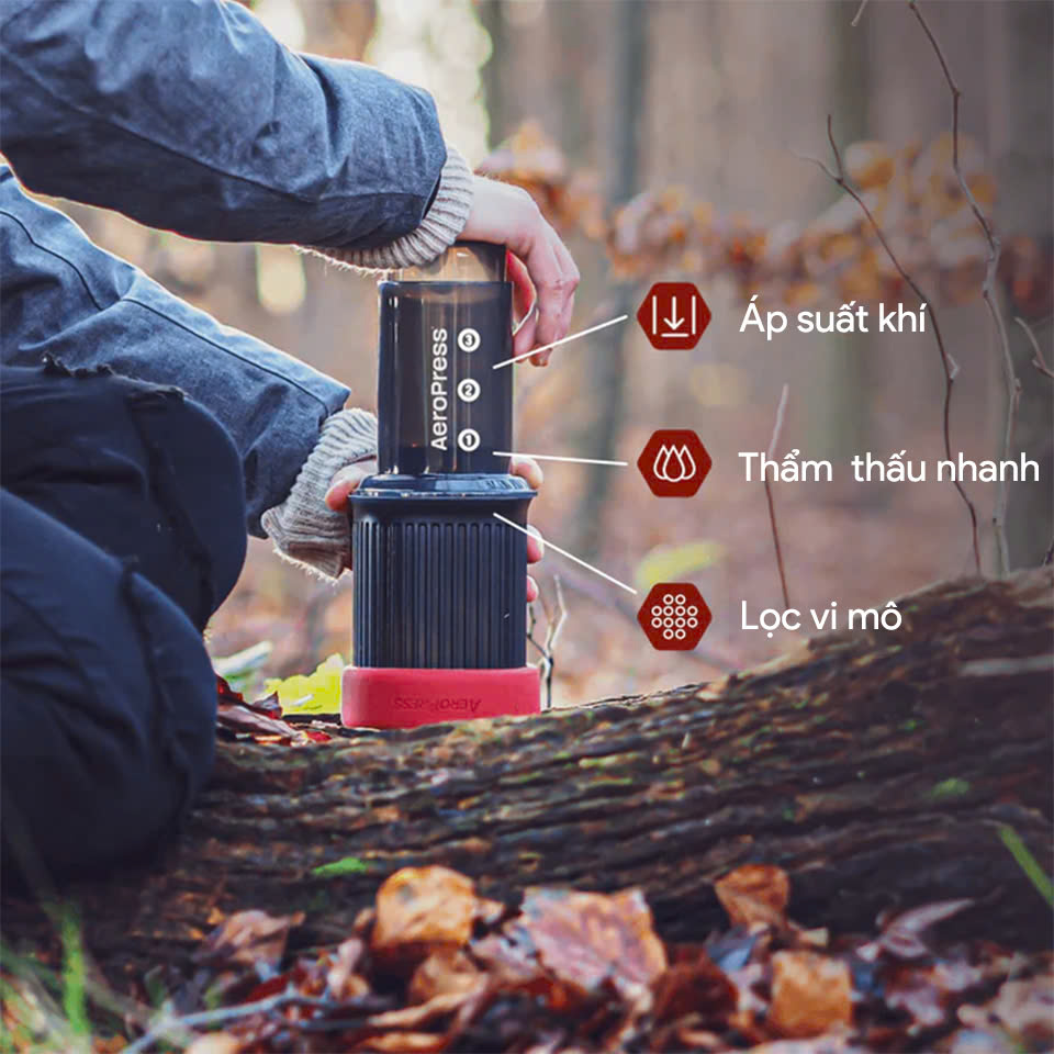 Dụng cụ pha cà phê Aeropress Go | - Bảo hành 12 tháng