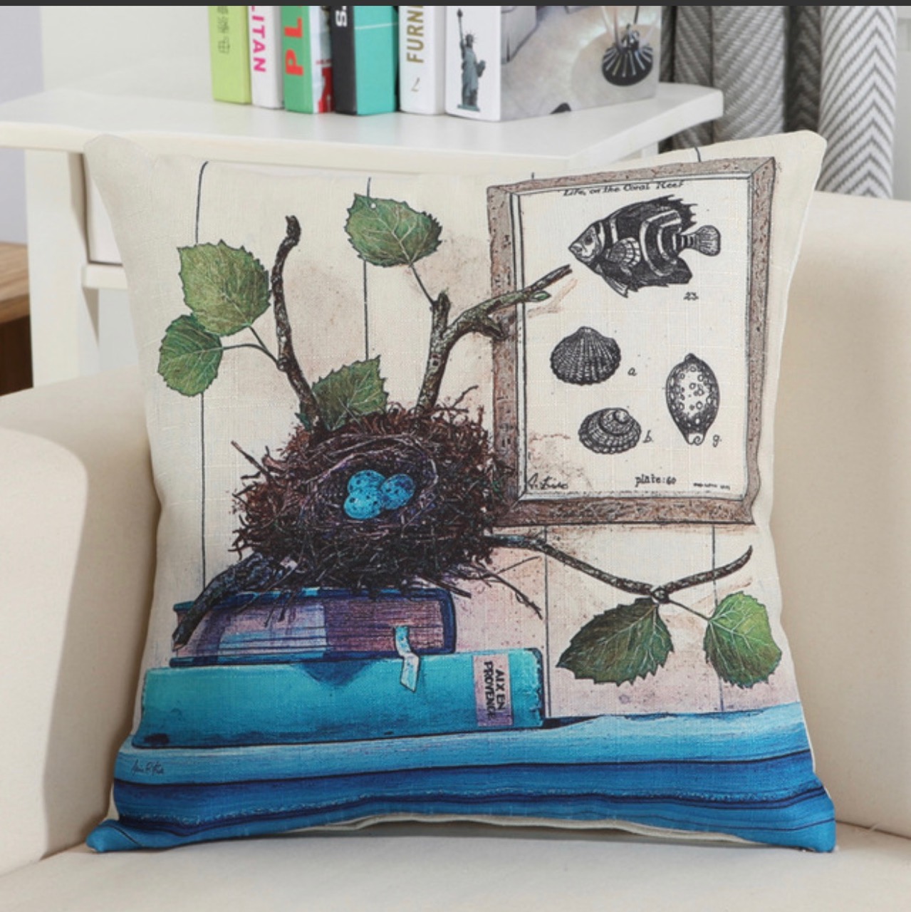 [CHỈ VỎ] VỎ Gối tựa lưng gối sofa gối trang trí HOA CỎ Sang Trọng vải bố dày dặn