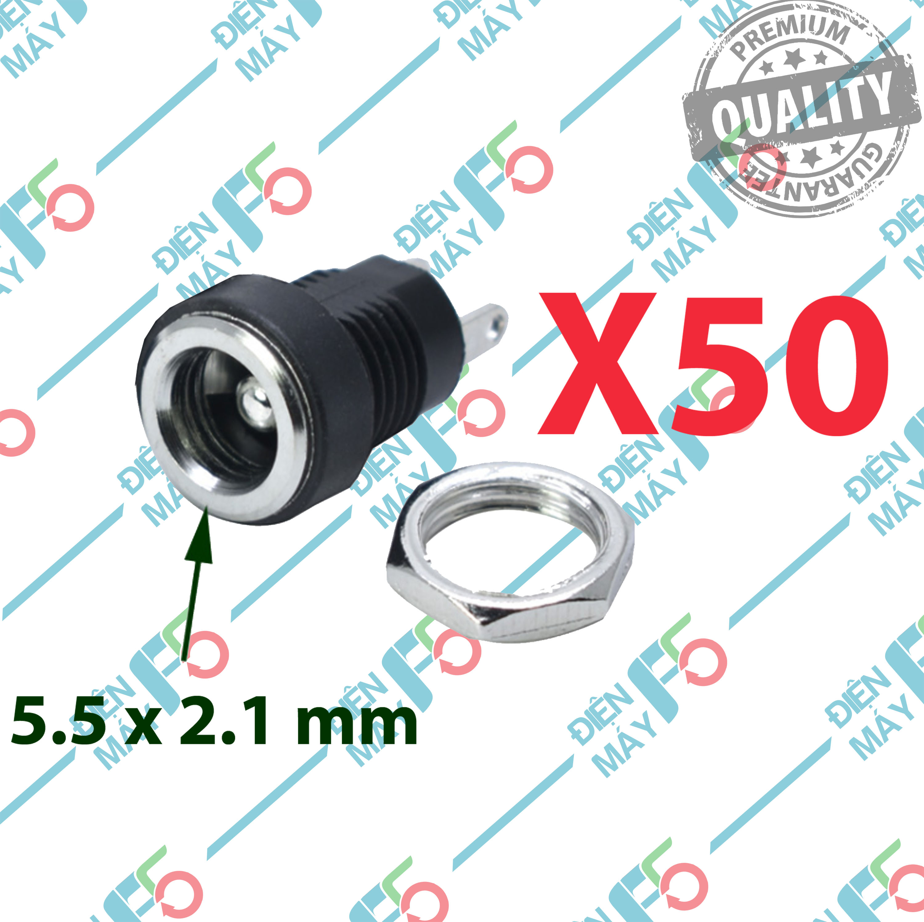 Dmf5 combo 50 giắc , jack sạc dc, giắc cái size 5.5*2.1mm