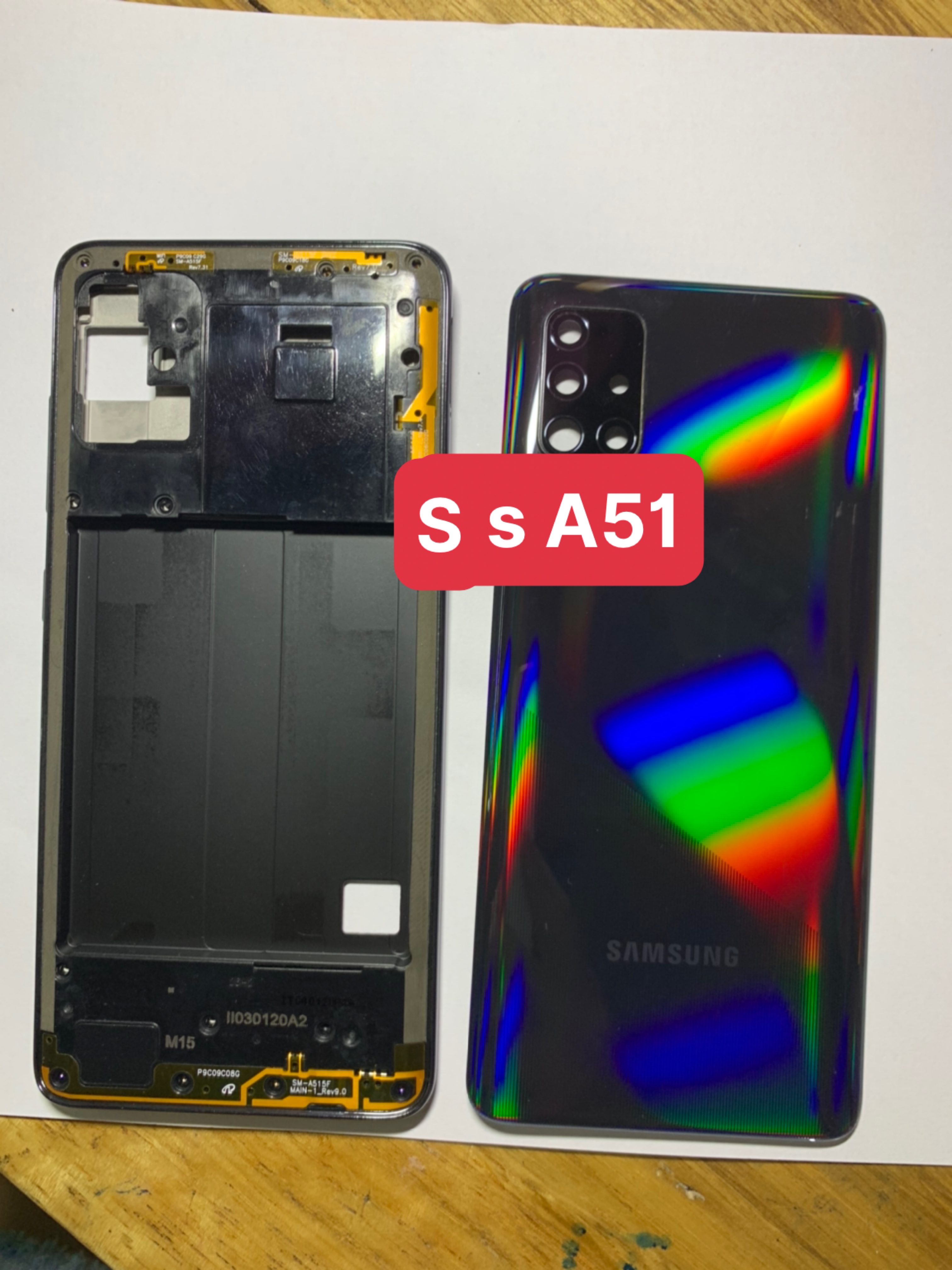 Bộ xương vỏ sam sung A51(GỒM;LƯNG,SƯỜN,PHÍM BẤM,KÍNH CAM)