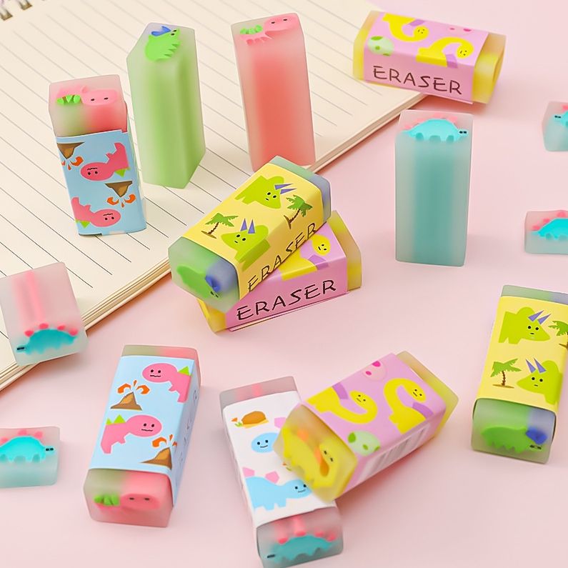 Combo 3 viên gôm tẩy bút chì hình Khủng Long Cute