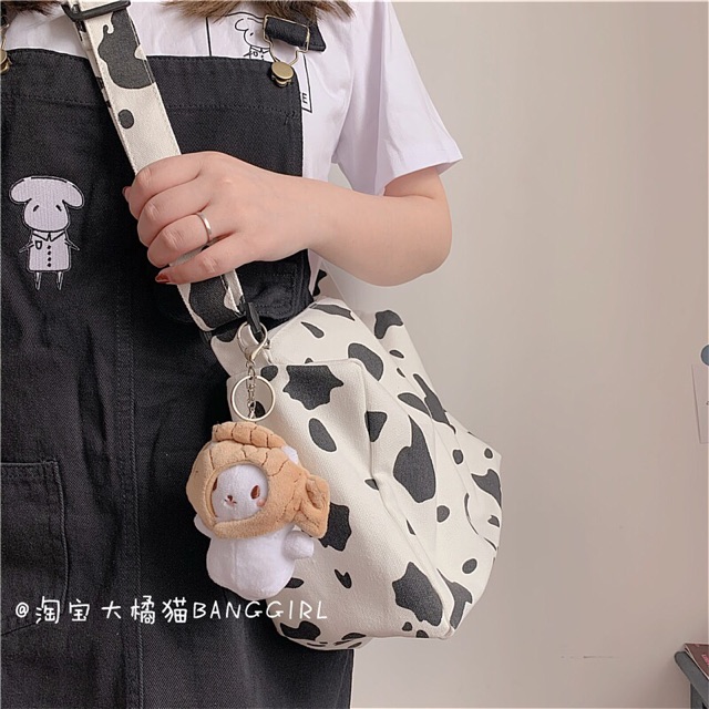 Túi Trống Bò Sữa Size Nhỏ Ulzzang (Có Sẵn, Không Kèm Móc Khoá)