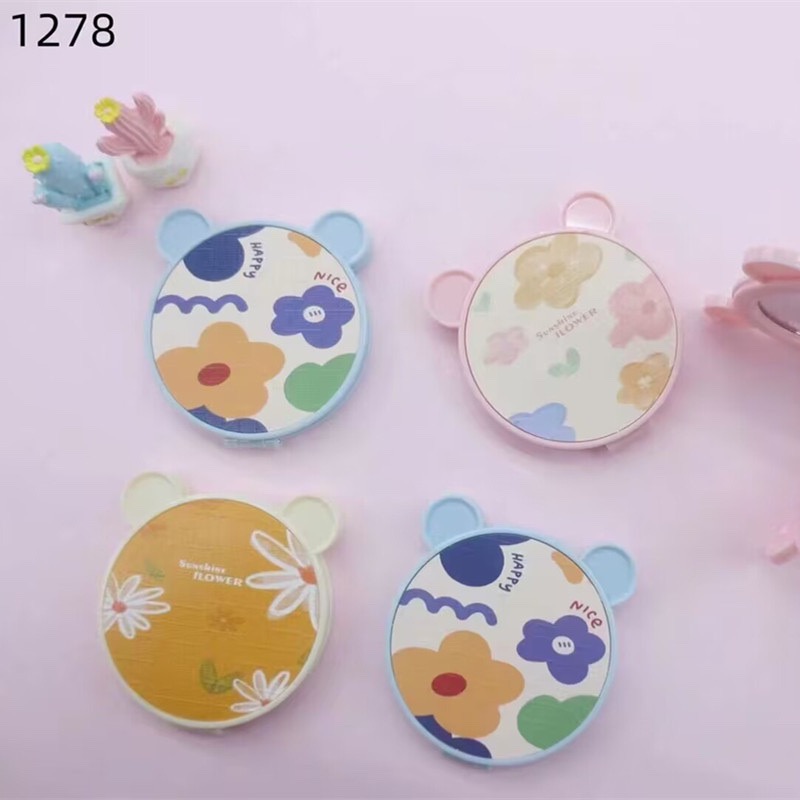 Gương trang điểm mini gương nhựa 2 mặt sừng nai xinh xắn PHỤ KIỆN 68