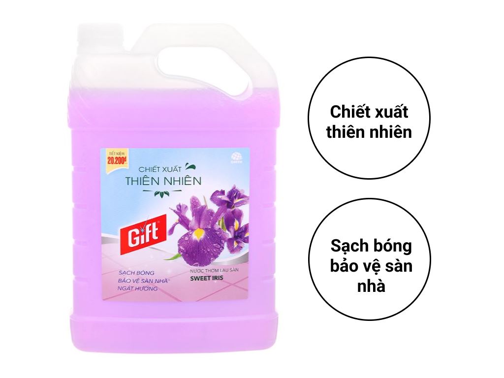 Làm Sạch Sàn Gift Hương Iris Trắng Khử Mùi & Diệt Khuẩn Bánh Kẹo Can 3.8kg