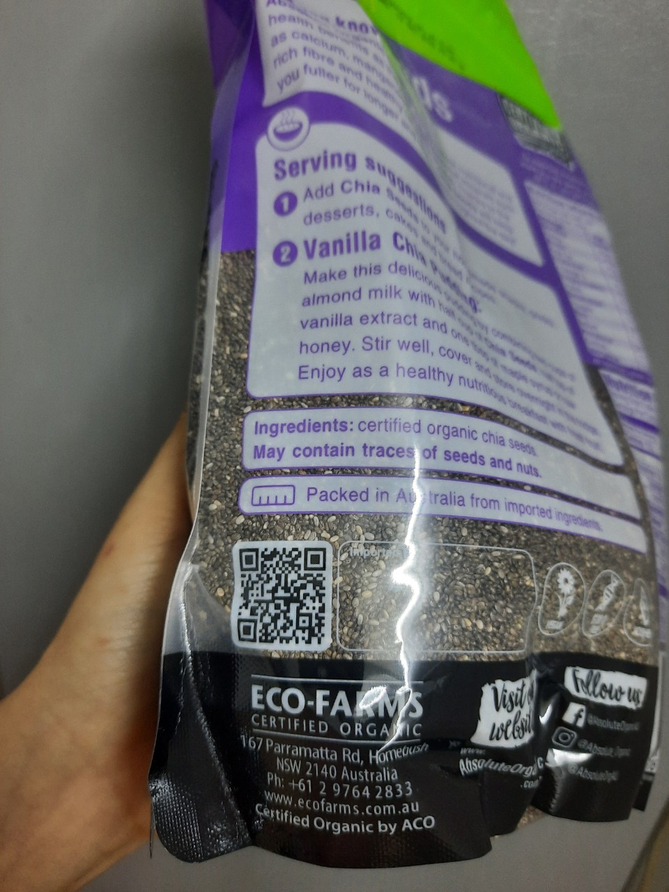 Date 16.12.2023 Hạt chia Úc Absolute Organic mới nhất (1KG)