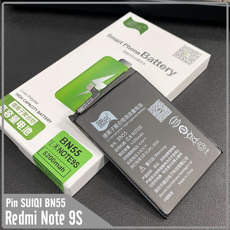 Pin Suiqi Li-ion thay thế cho Xiaomi Redmi Note 9S BN55 5200mAh