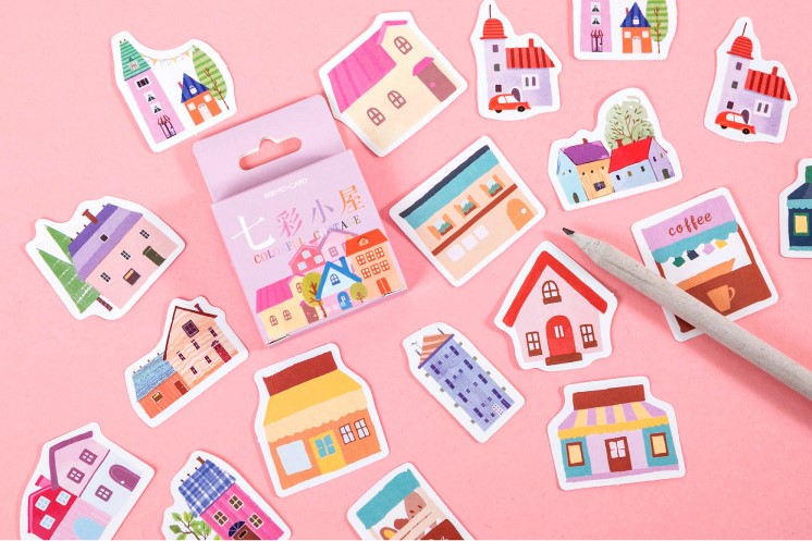 Hộp 46 stickers hình ngôi nhà