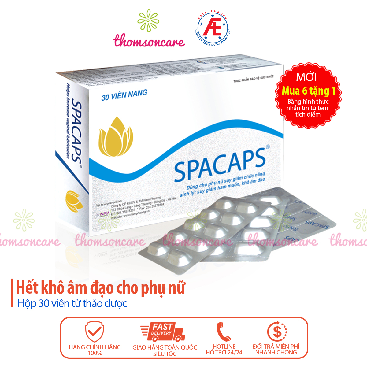 Spacaps hỗ trợ sinh lý nữ - giảm khô hạn, tăng dịch tiết