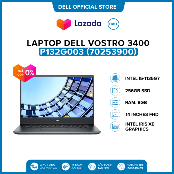 Bảng giá Laptop Dell Vostro 3400 14 inches FHD (Intel / i5-1135G7 / 8GB / 256GB SSD / Office HS19 / McAfee MDS / Win 10 Home SL) l Black l P132G003 (70253900) l HÀNG CHÍNH HÃNG Phong Vũ
