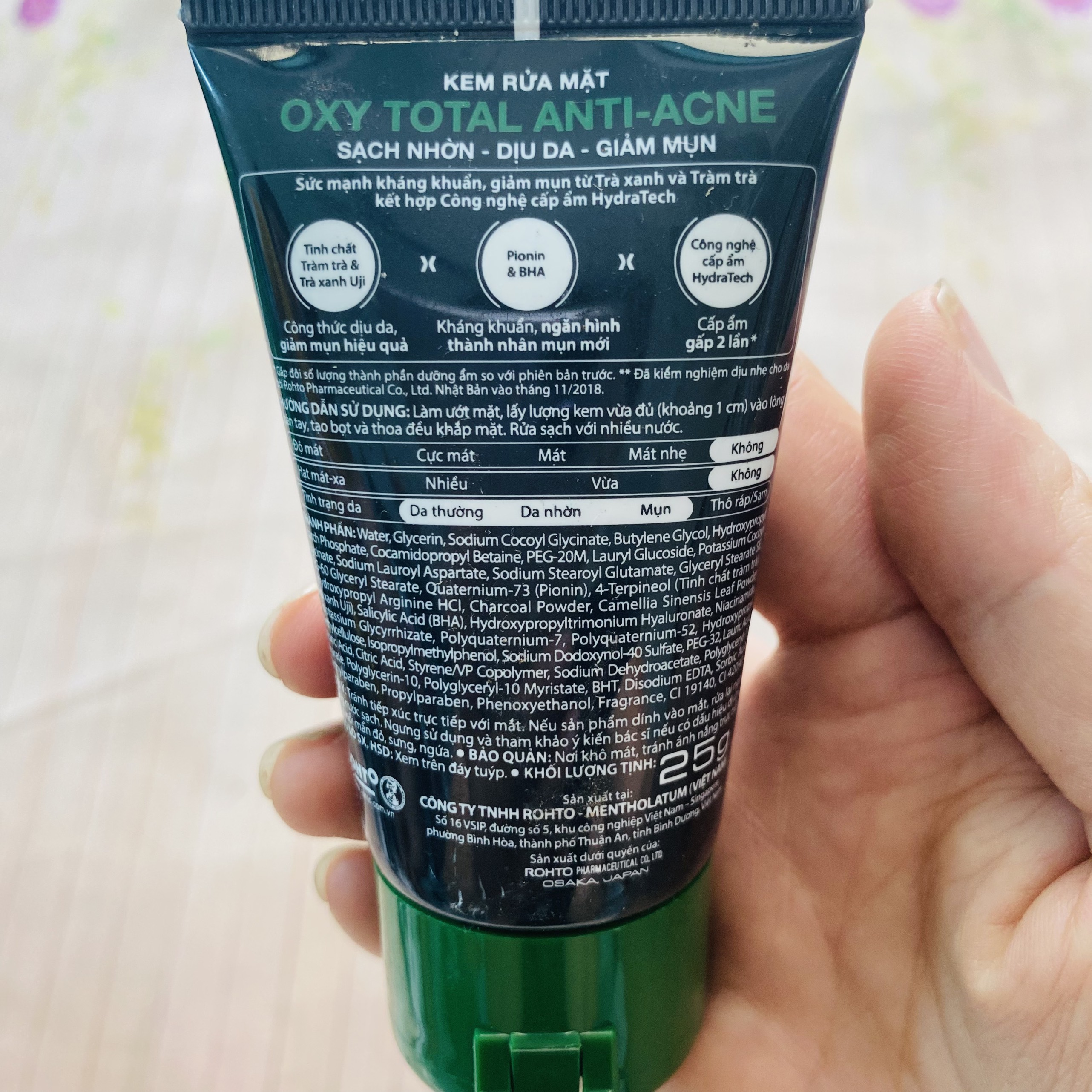 Combo 3 tuýp sữa rửa mặt Oxy 25gam/tuýp