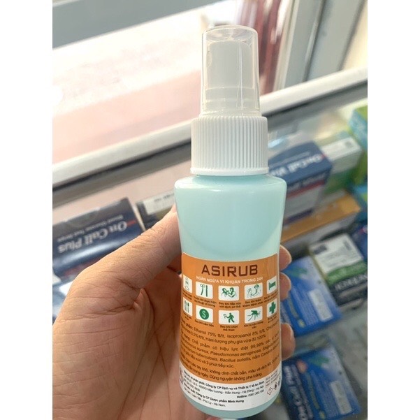 Nước rửa tay khô sát khuẩn nhanh Asirub 100ml ( xịt sát khuẩn )