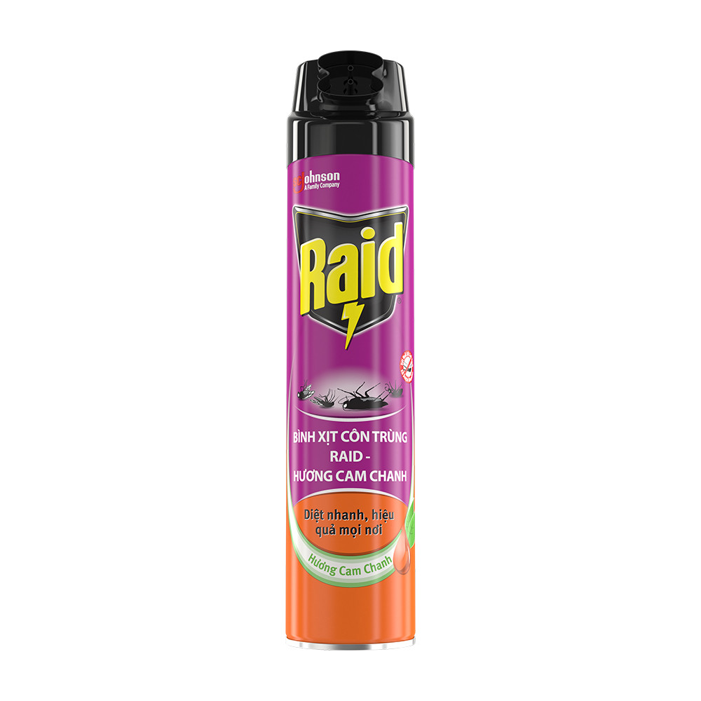 [HCM] Xịt côn trùng Raid hương cam & chanh 600ml