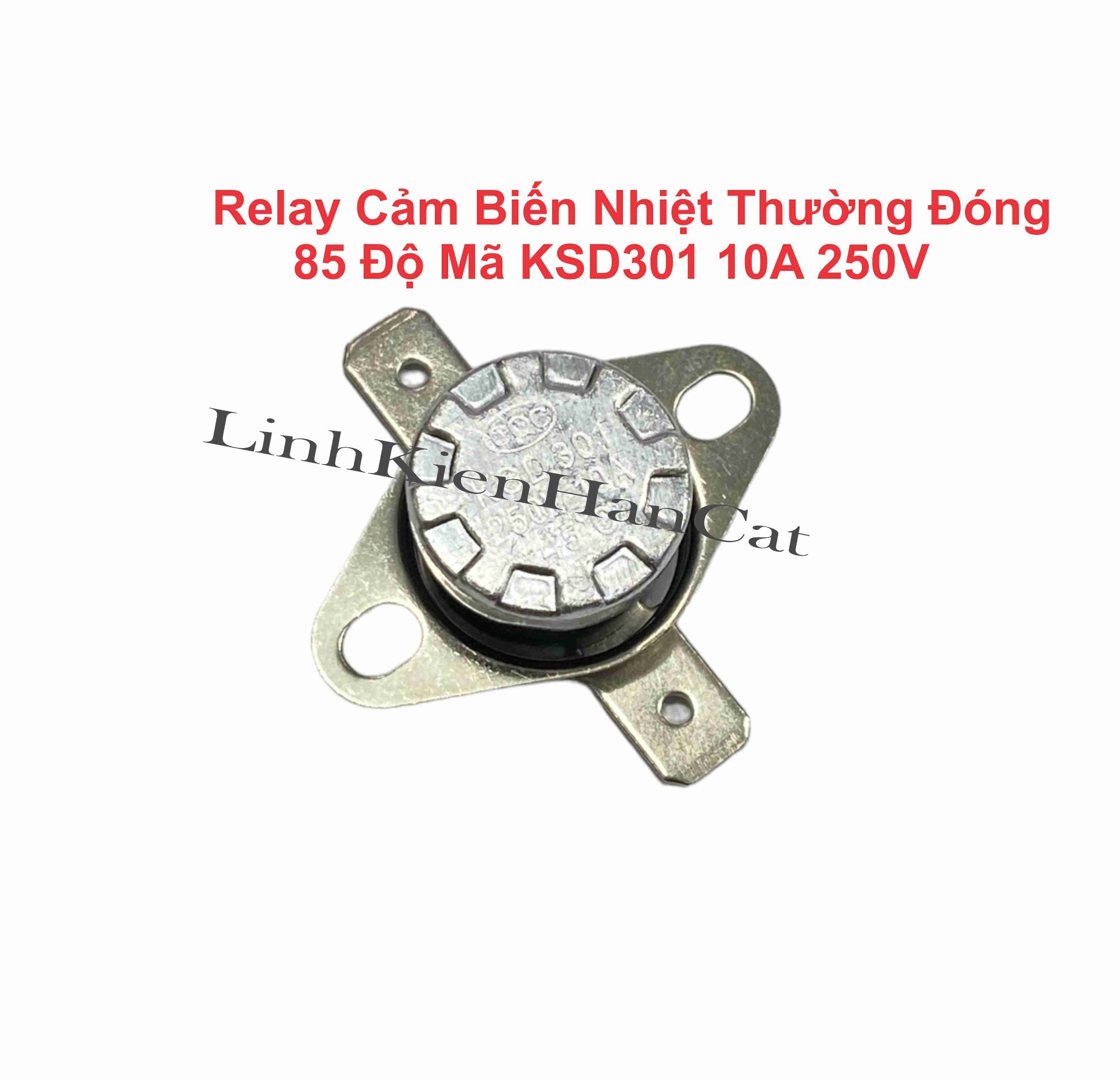 Relay cảm biến nhiệt thường đóng 85 độ mã ksd301 10a 250v