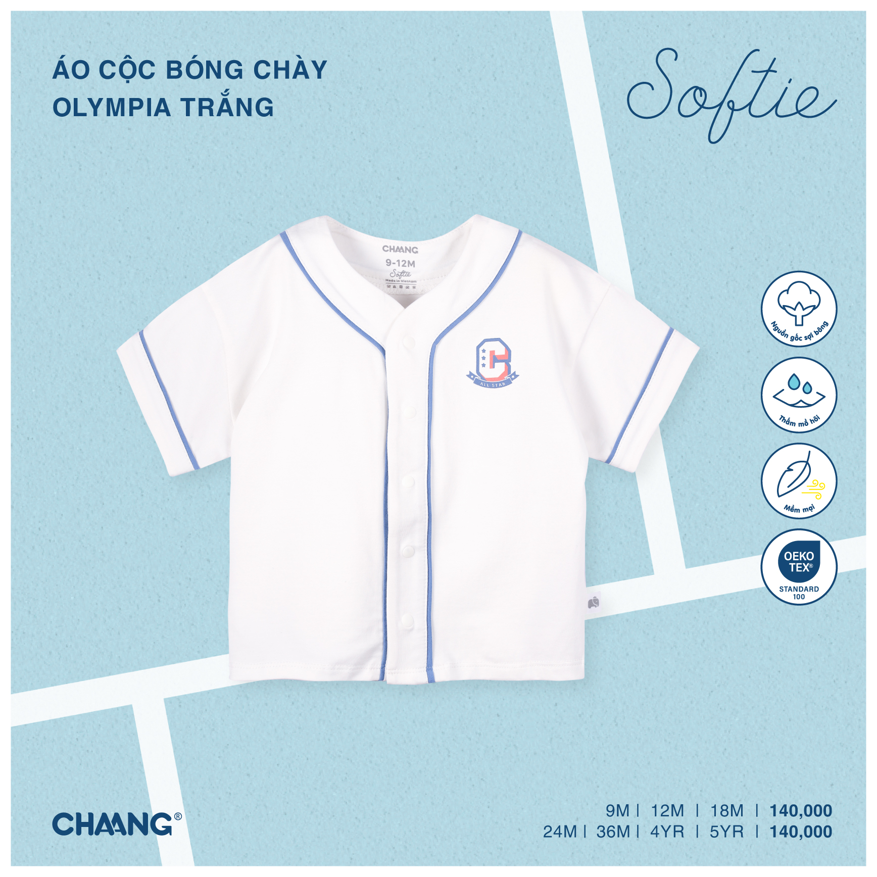 [CHAANG] Áo cộc bóng chày Olympia Chaang