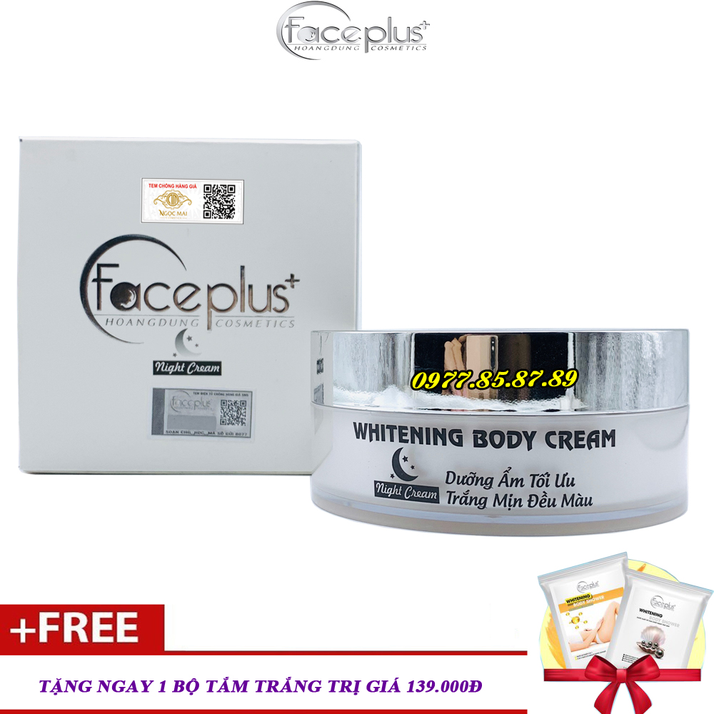 Kem dưỡng trắng body ban đêm faceplus+ whitening body cream + quà tặng