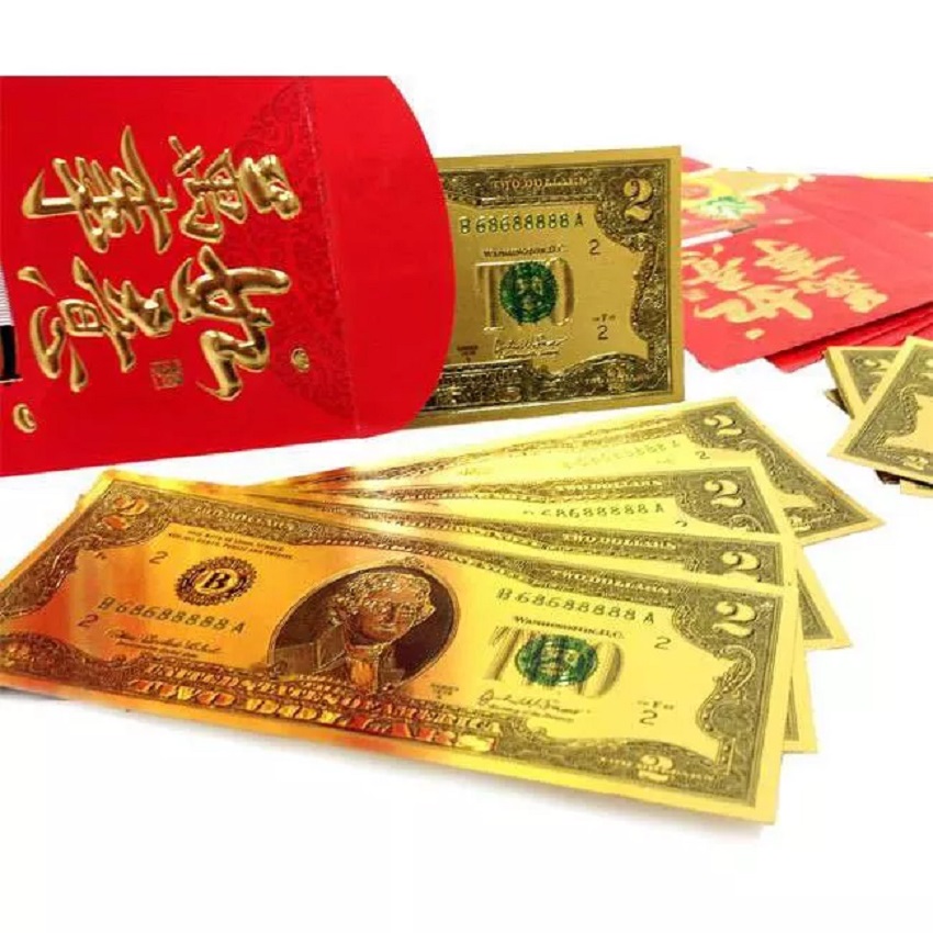 Combo 5-10-30 tờ đô mạ vàng may mắn loại 2 đô, chất lượng uy tín tại shop now 4.0.