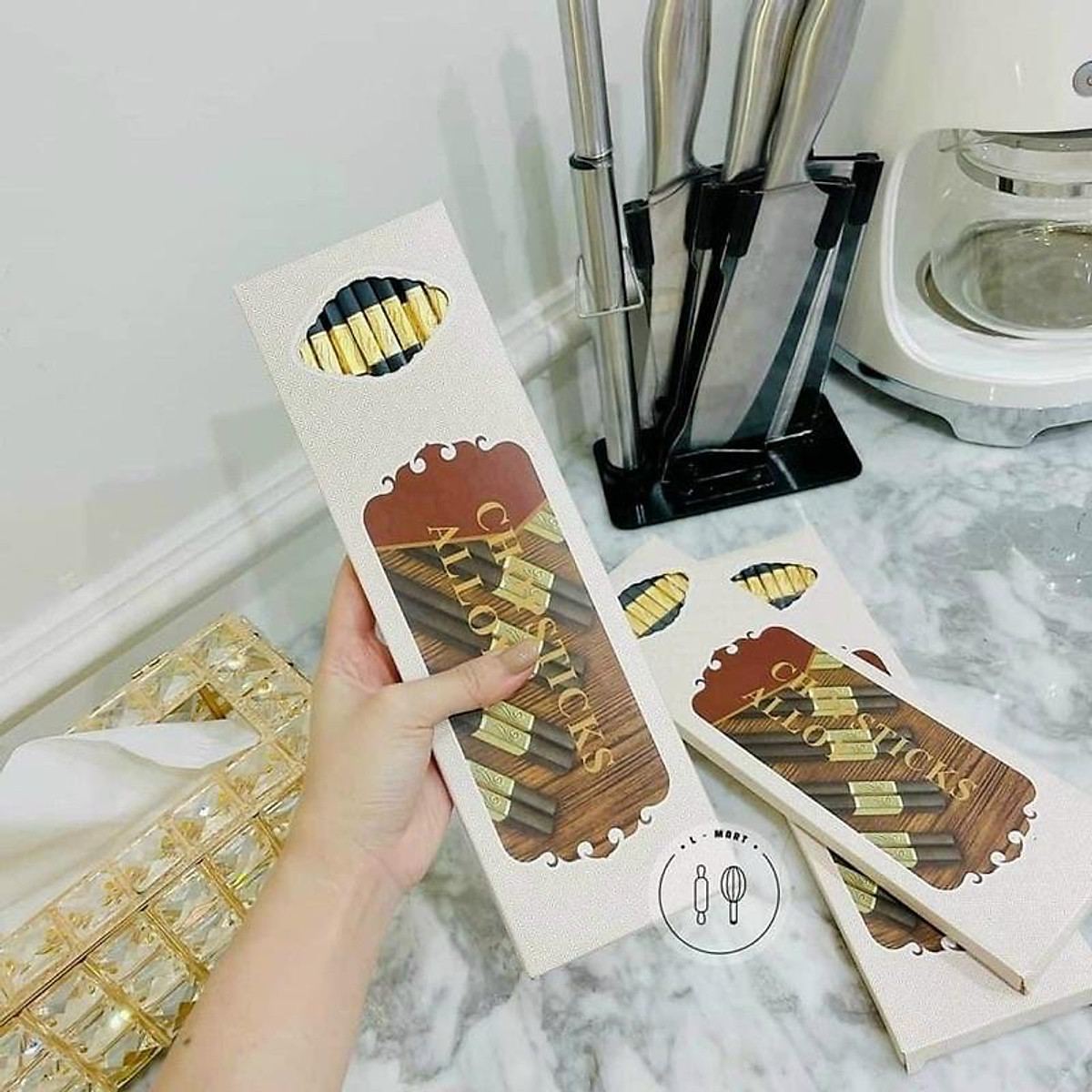 Bộ 10 Đôi Đũa Hợp Kim Mạ Vàng Hàn Quốc