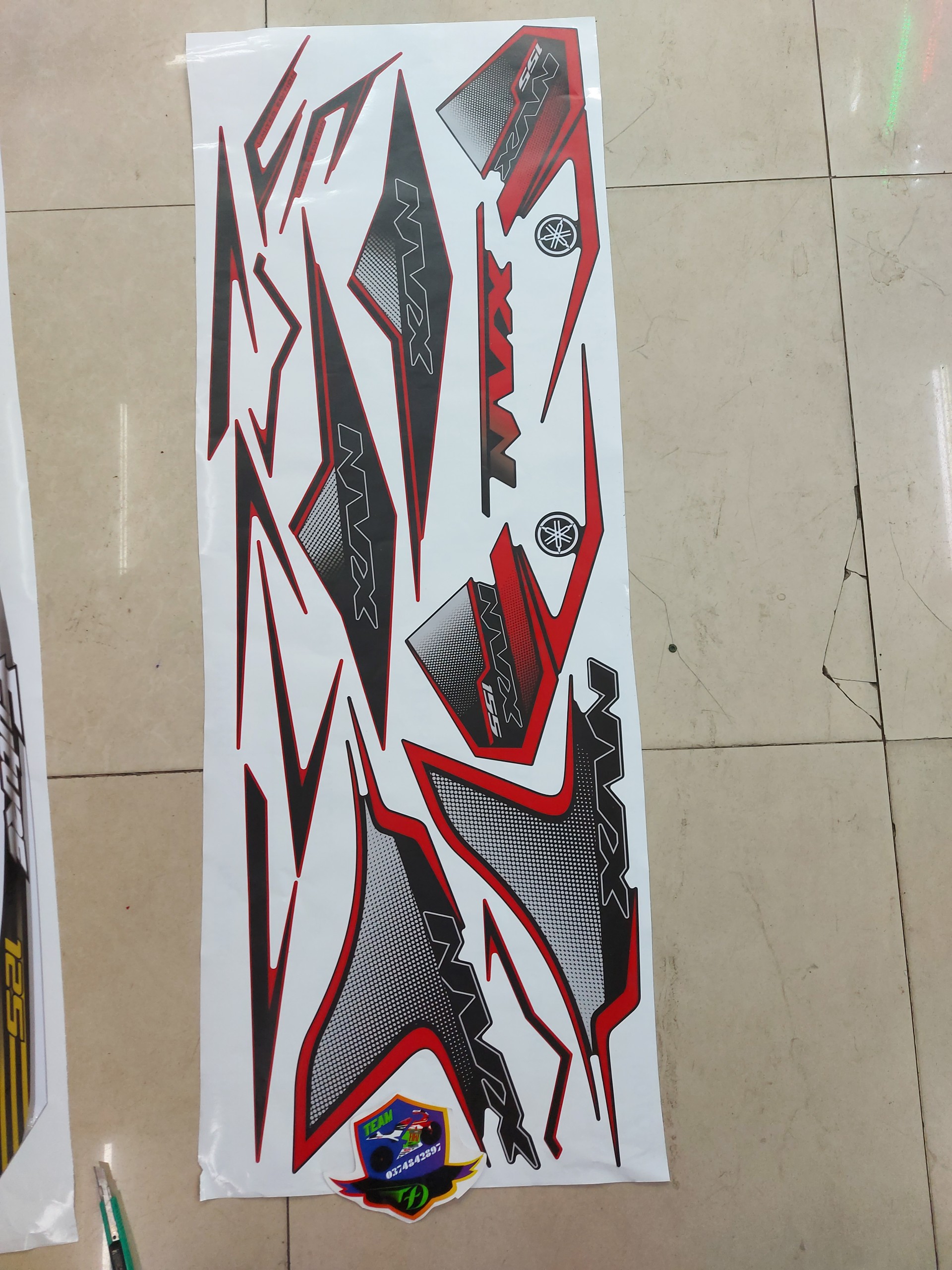 [HCM]Tem rời NVX dán xe đỏ đen hoặc đen đỏ