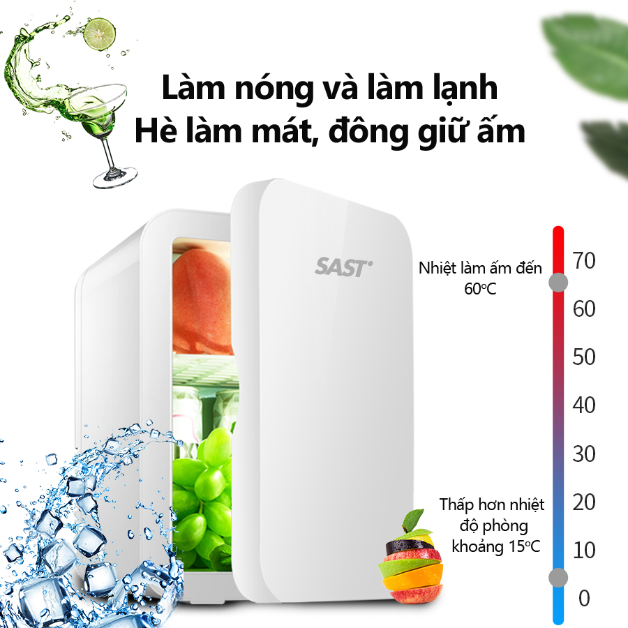 [HCM]Tủ lạnh mini 8L dùng trên xe oto hoặc gia đình vừa làm lạnh vừa làm ấm được