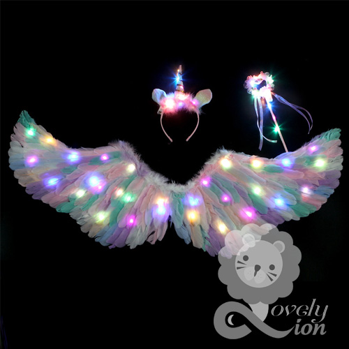 (Có sẵn)Combo 3 món hóa trang thiên thần,ác quỷ,kỳ lân trang phục halloween