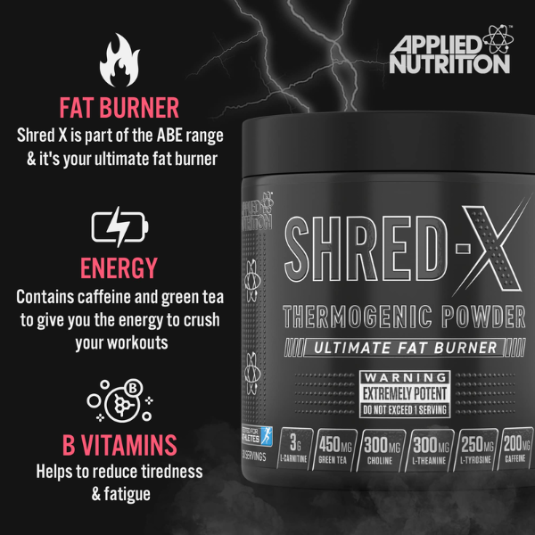 Bột uống đốt mỡ Applied Nutrition Shred X- Tăng cường trao đổi chất (30 lần dùng)