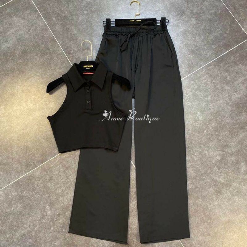 Áo Croptop Sát Nách Cổ Bẻ