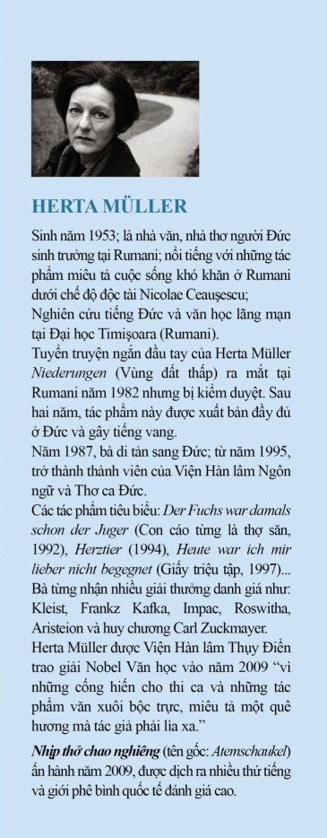 Sách - Nhịp Thở Chao Nghiêng ( Nobel văn học 2009) - Herta Müller
