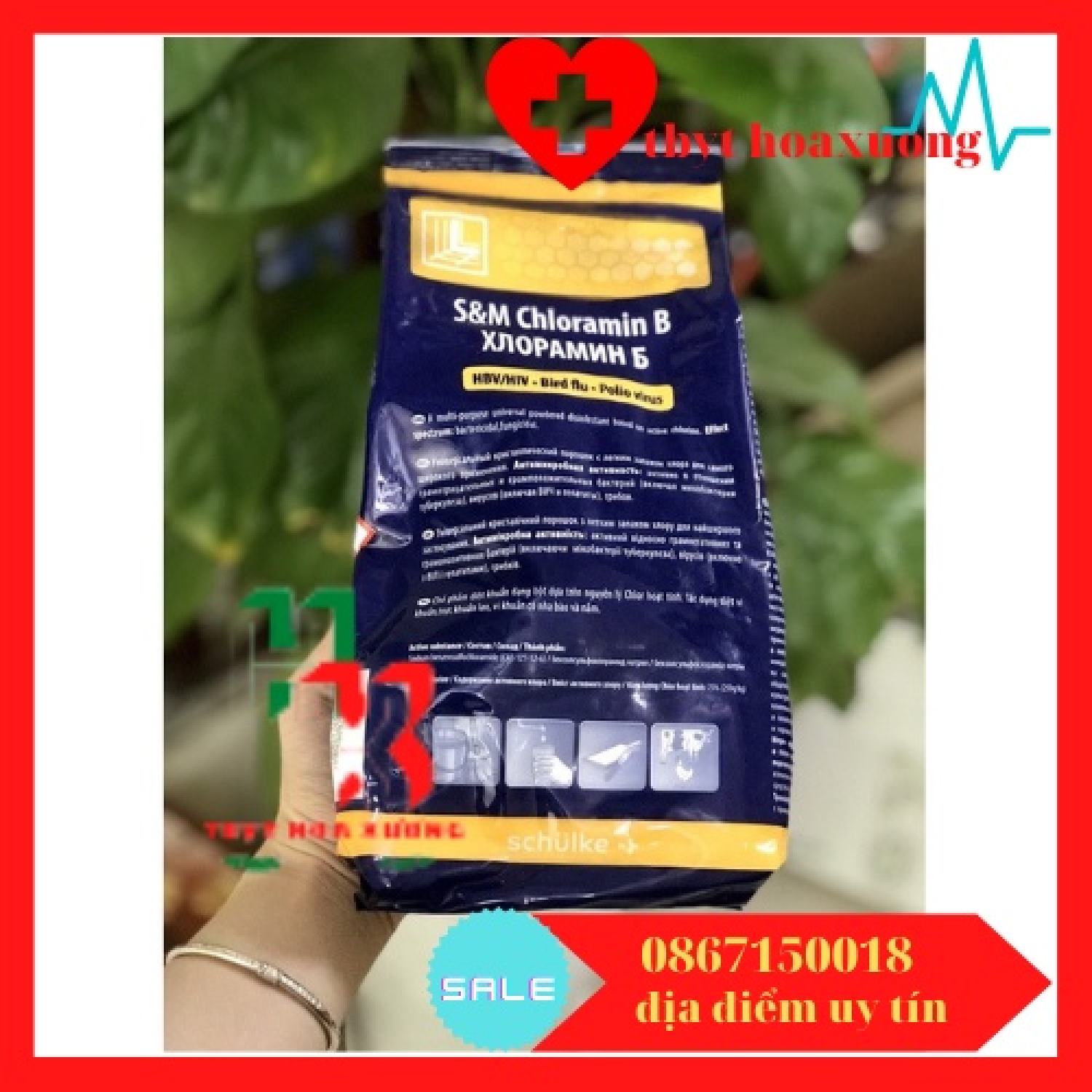 Cloramin b tiệp sát khuẩn nước, nhà, đồ vật túi 01kg