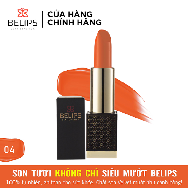 Son môi Belips son tươi mỏng nhẹ mềm môi 100% thiên nhiên không chì an toàn cho bà bầu Belips Sexy Lipstick chính hãng có 5 màu son thỏi 3,7g