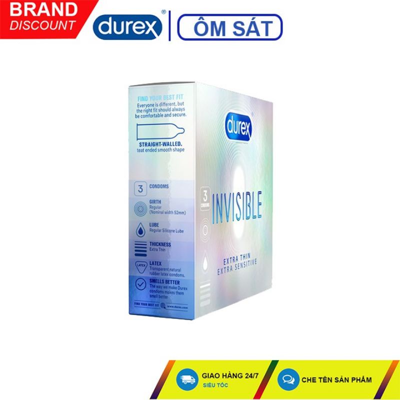 [SALE] Bao cao su Durex Invisible 3 bao
