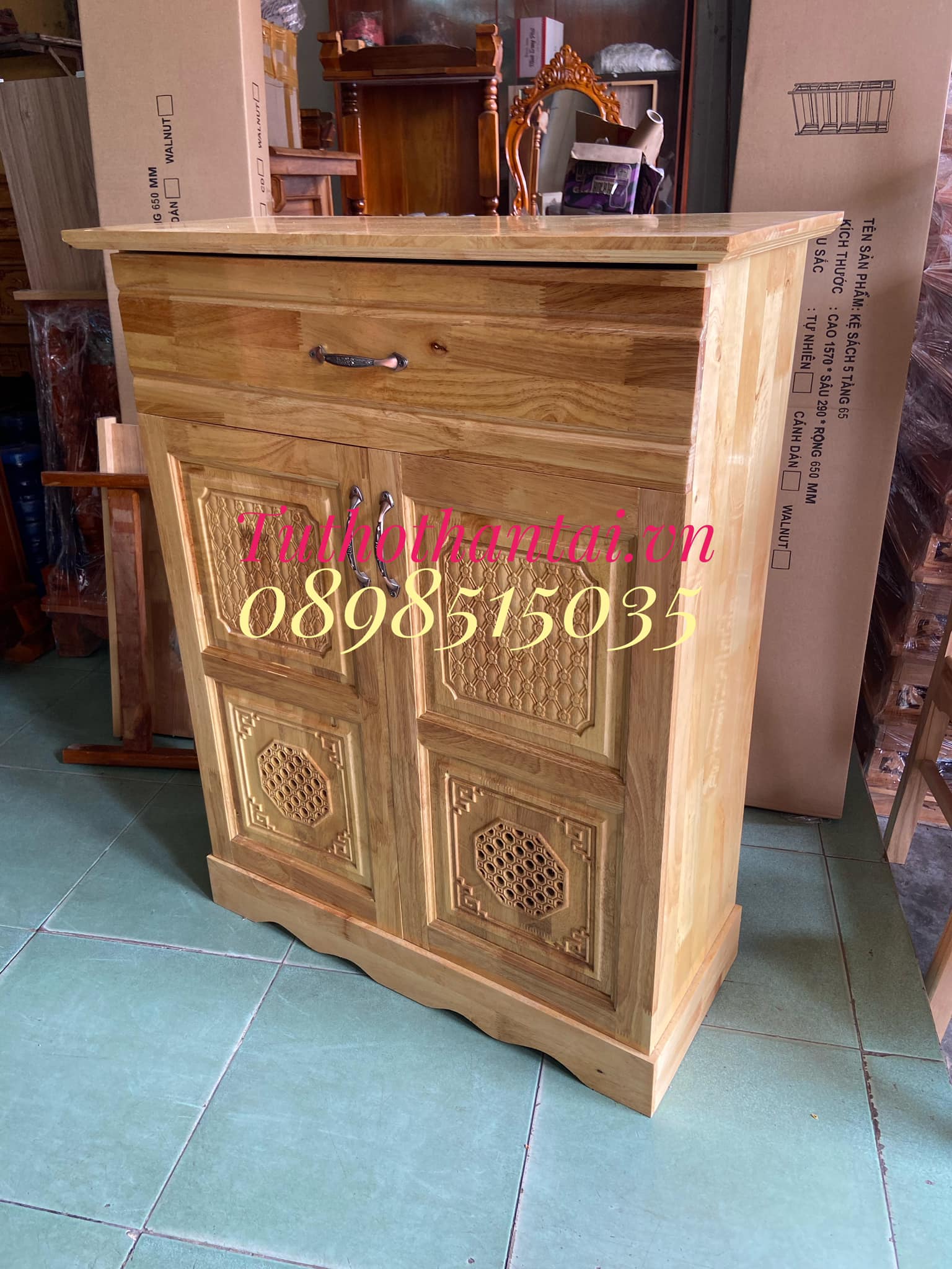 Tủ giày dép gỗ Cao Su Ngang 80cm