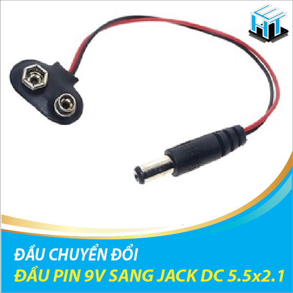 DÂY NỐI PIN 9V SANG JACK DC 5.5 X 2.1MM