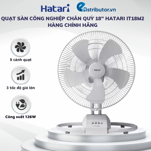 Quạt sàn công nghiệp chân quỳ 18'' hatari it18m2 - hàng chính hãng - màu ngẫu nhiên