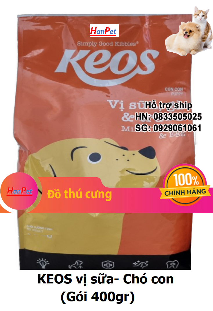 Hanpet - Thức ăn dạng hạt KEOS (dành cho chó trên 1 năm tuổi) gói 400gr ( 209)- HP10319TC