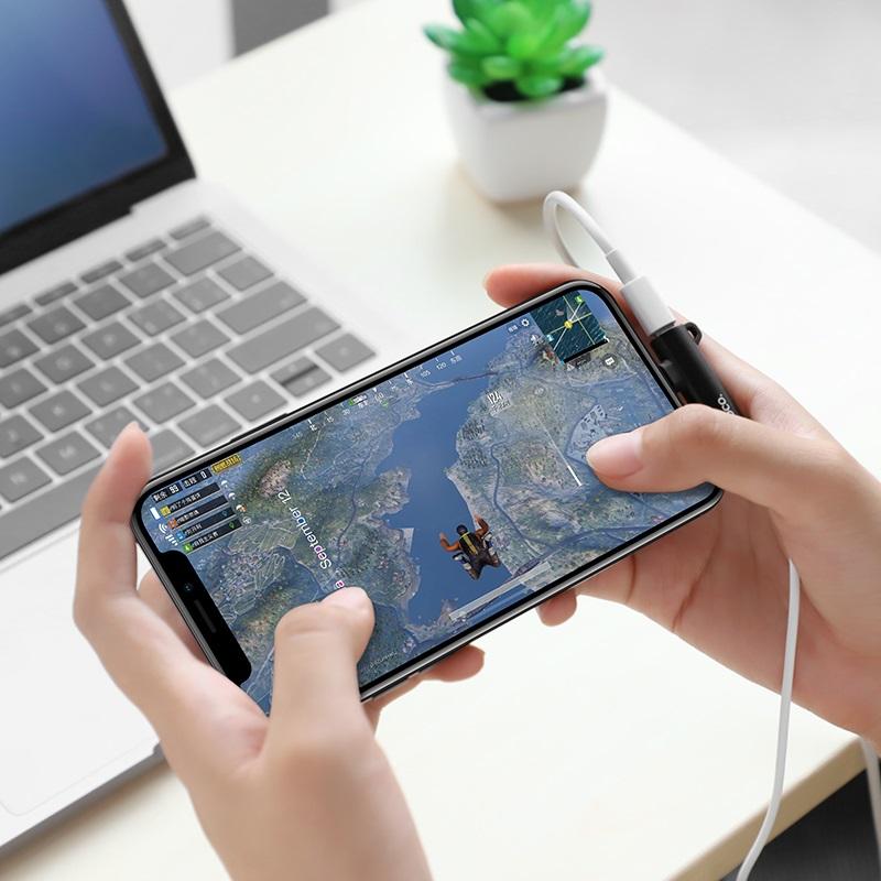 [HCM]Cổng Chuyển Tai Nghe Hoco LS21 Khe Cắm Lightning + Jack 3.5mm