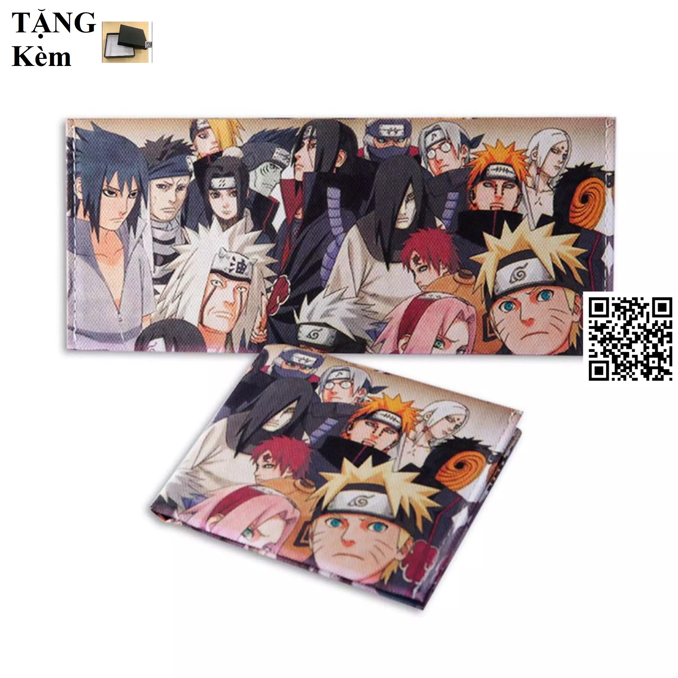 1509 Bóp nam B Naruto các bạn và kẻ thù Anime Naruto TẶNG hộp đựng bóp