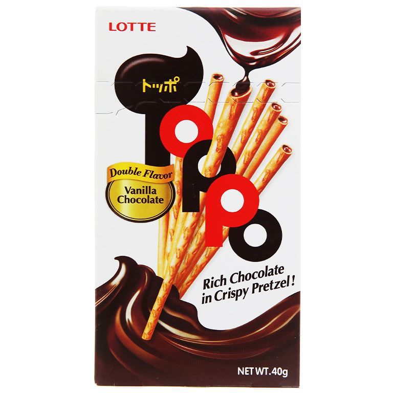 Bánh Que Lotte Toppo Hương Vani/Nhân Socola/Cacao (Hộp 40g)