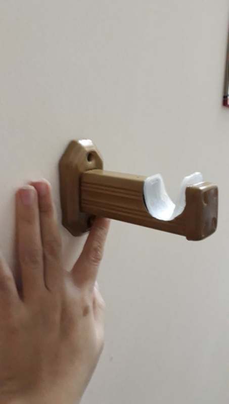 Bộ 2 giá đỡ rèm và 2 chụp đầu rèm loại đẹp cho rèm cửa