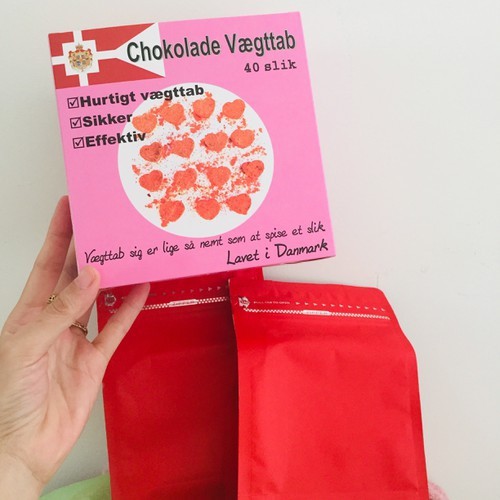 Kẹo Socola giảm cân Đan Mạch loại mạnh hộp màu Hồng x2 40 viên