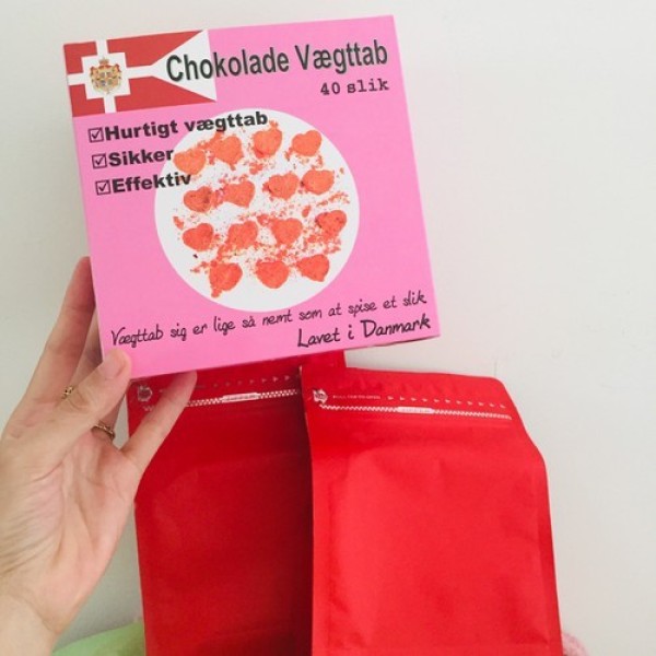 Kẹo Socola giảm cân Đan Mạch loại mạnh hộp màu Hồng x2 40 viên nhập khẩu
