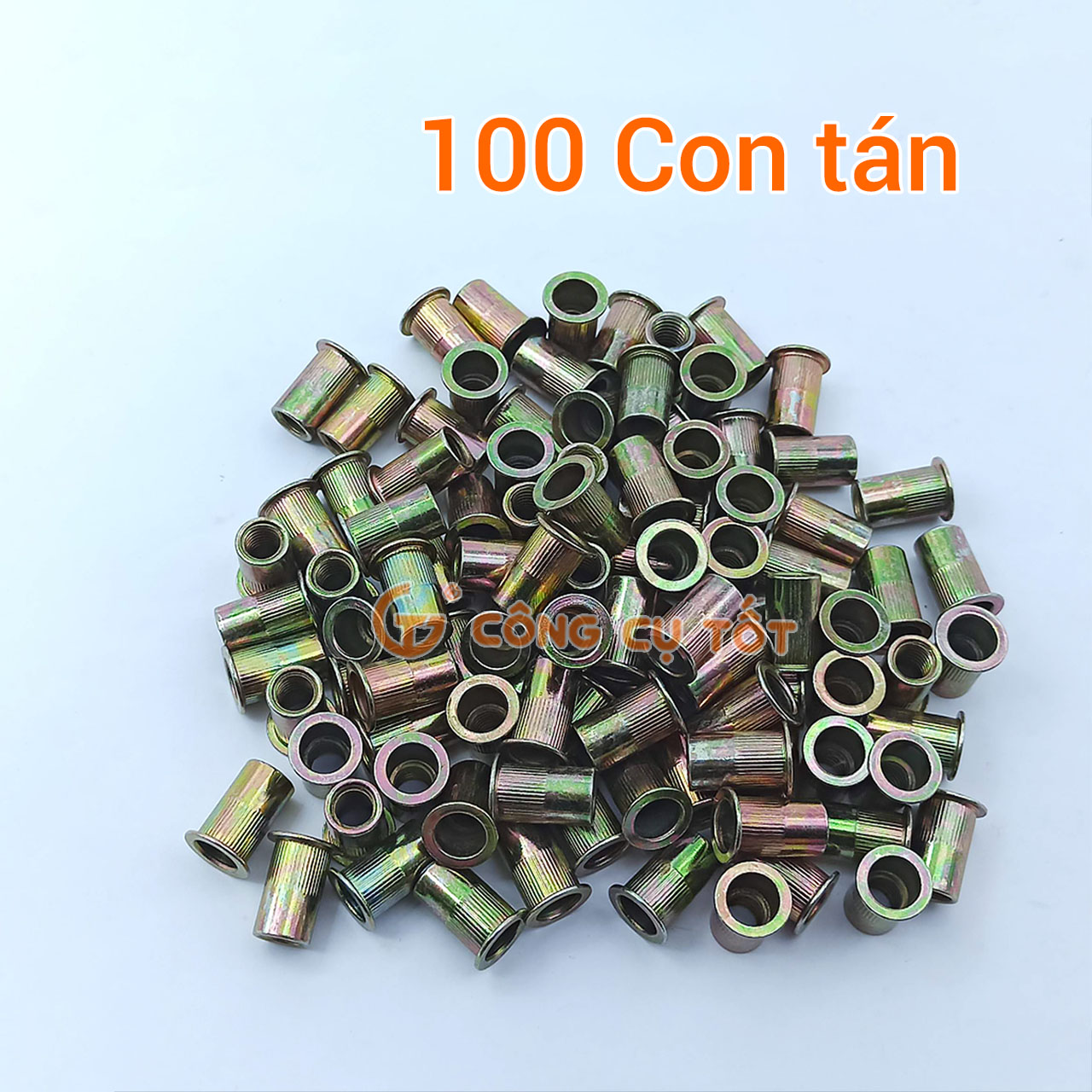 Combo 100 con ốc tán rút, ecu tán, ecu rút ren trong size, màu tự chọn