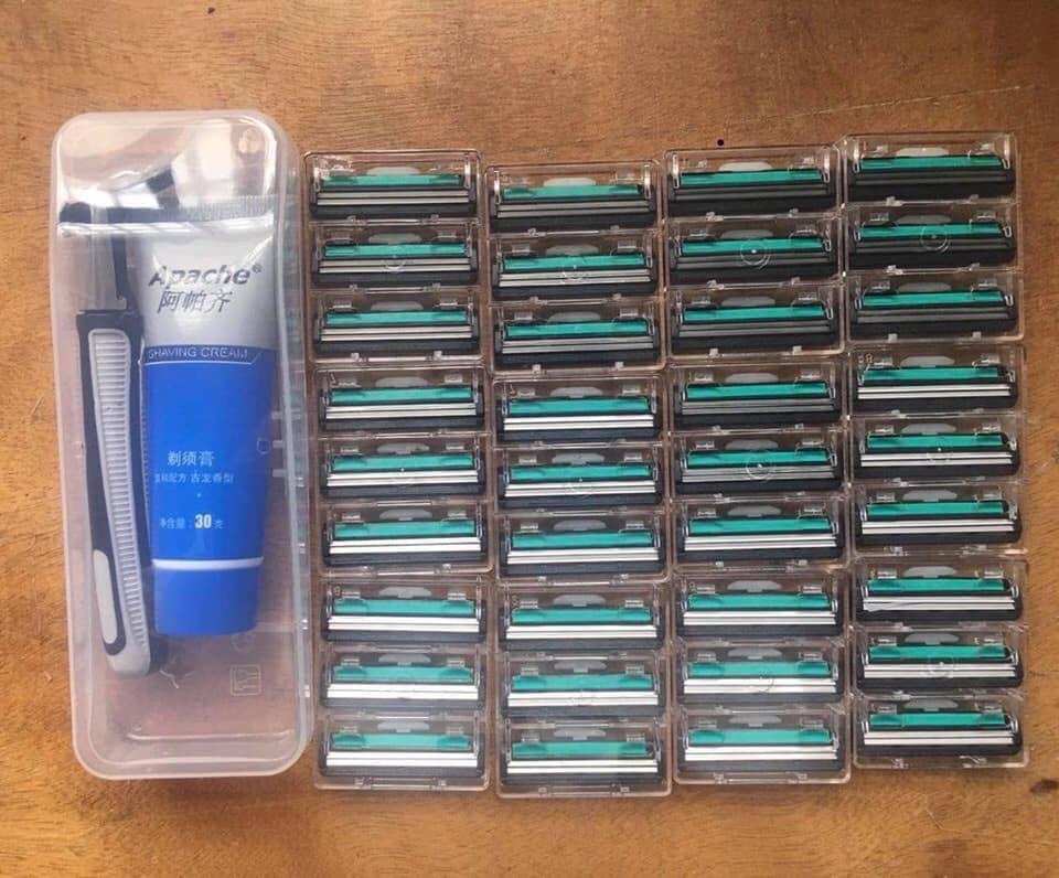 SET DAO CẠO RÂU + 36 LƯỠI DAO CẠO THAY THẾ