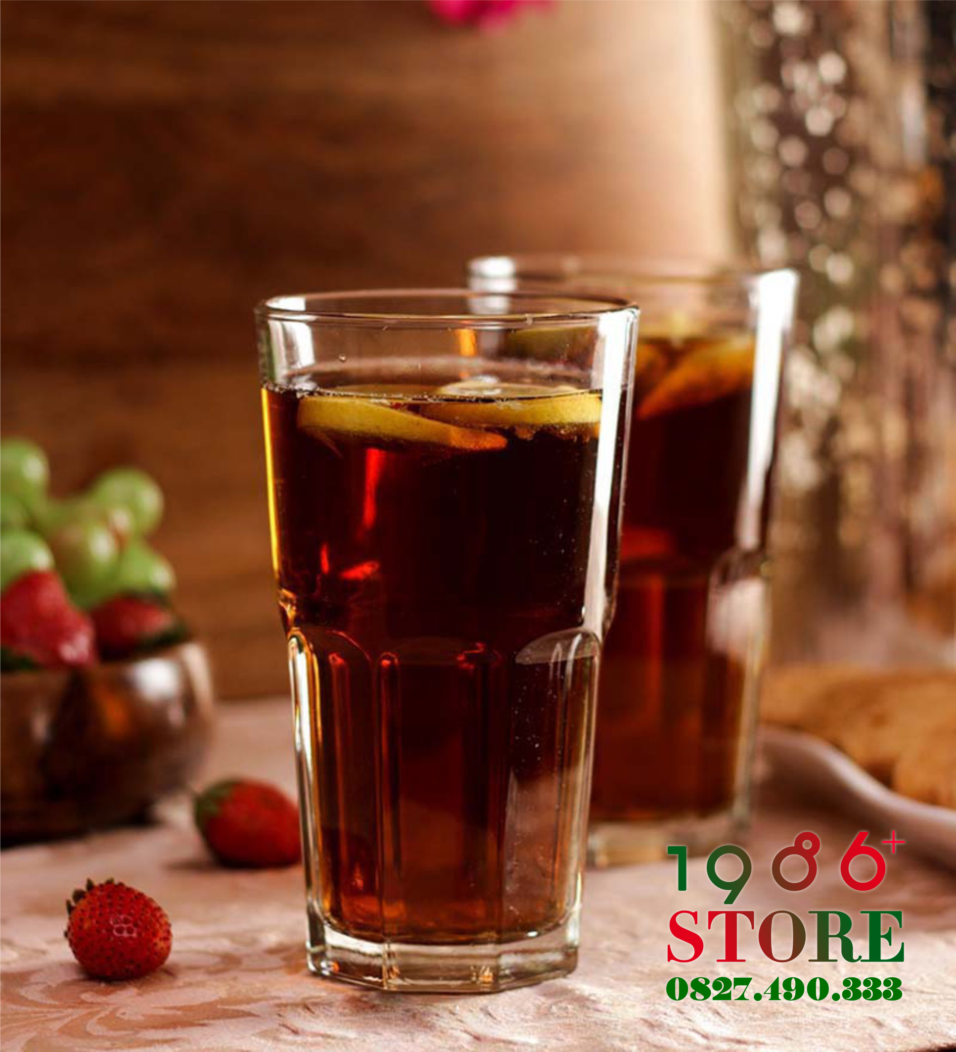 Bộ 6 Cốc Thủy Tinh Centra Long Drink Ocean – P01963 – 495ml