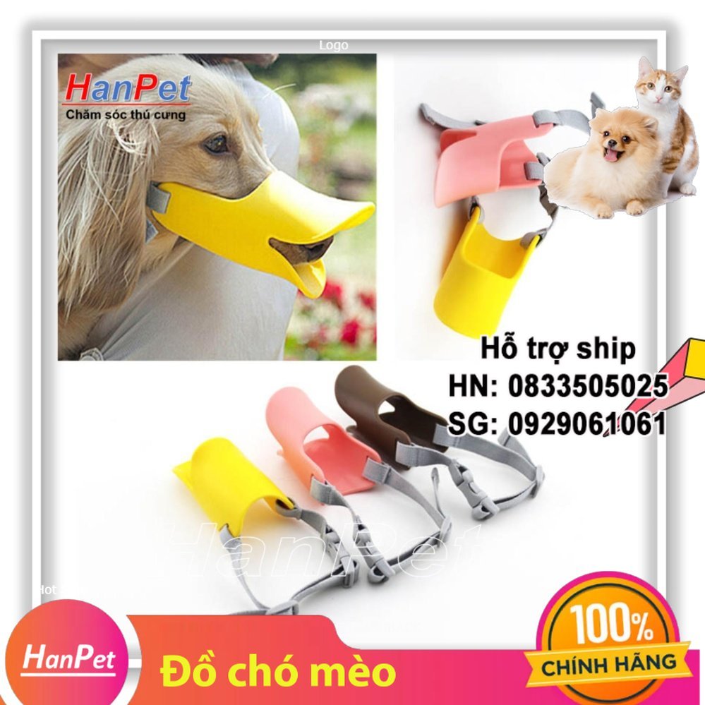 Hanpet - Rọ mõm chó hình mỏ vịt - nhựa dẻo (size lớn dùng cho chó 8-12kg) 608a